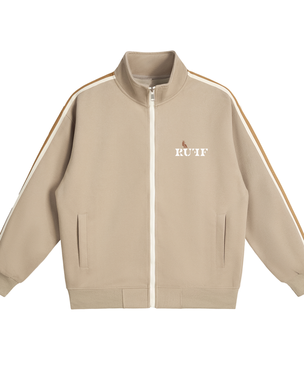 Contrast Side-Stripe Stand Collar Jacket