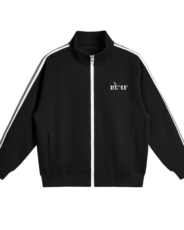 Contrast Side-Stripe Stand Collar Jacket