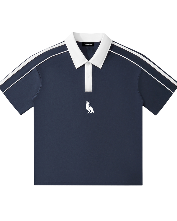 Contrast Collar Short-Sleeve Polo Shirt