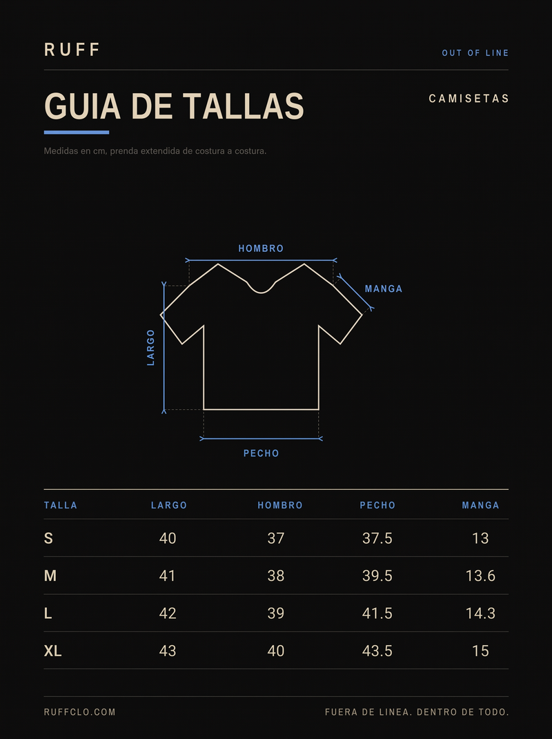 Camisetas manga corta cuello alto Navy y rojo mujer — Guía de tallas