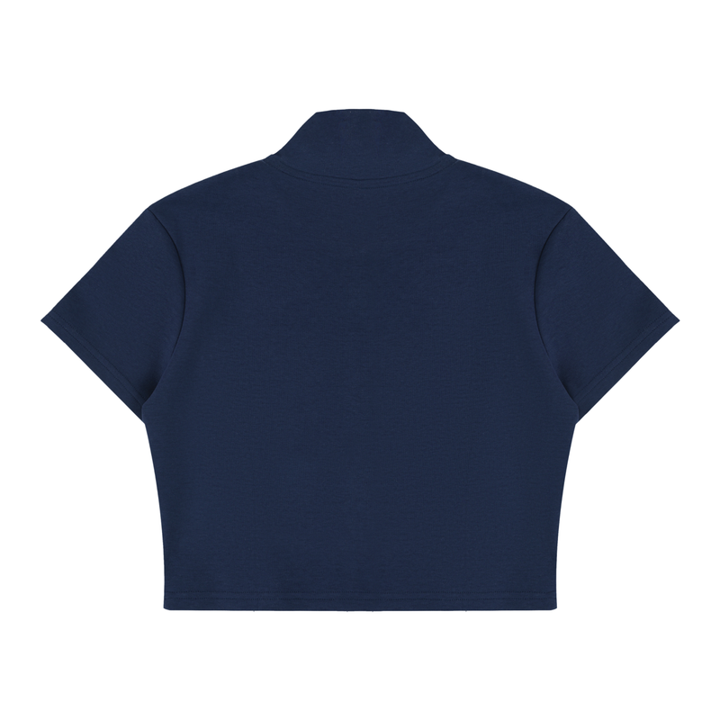 Women's Cropped Full Zip Short Sleeve T-Shirt