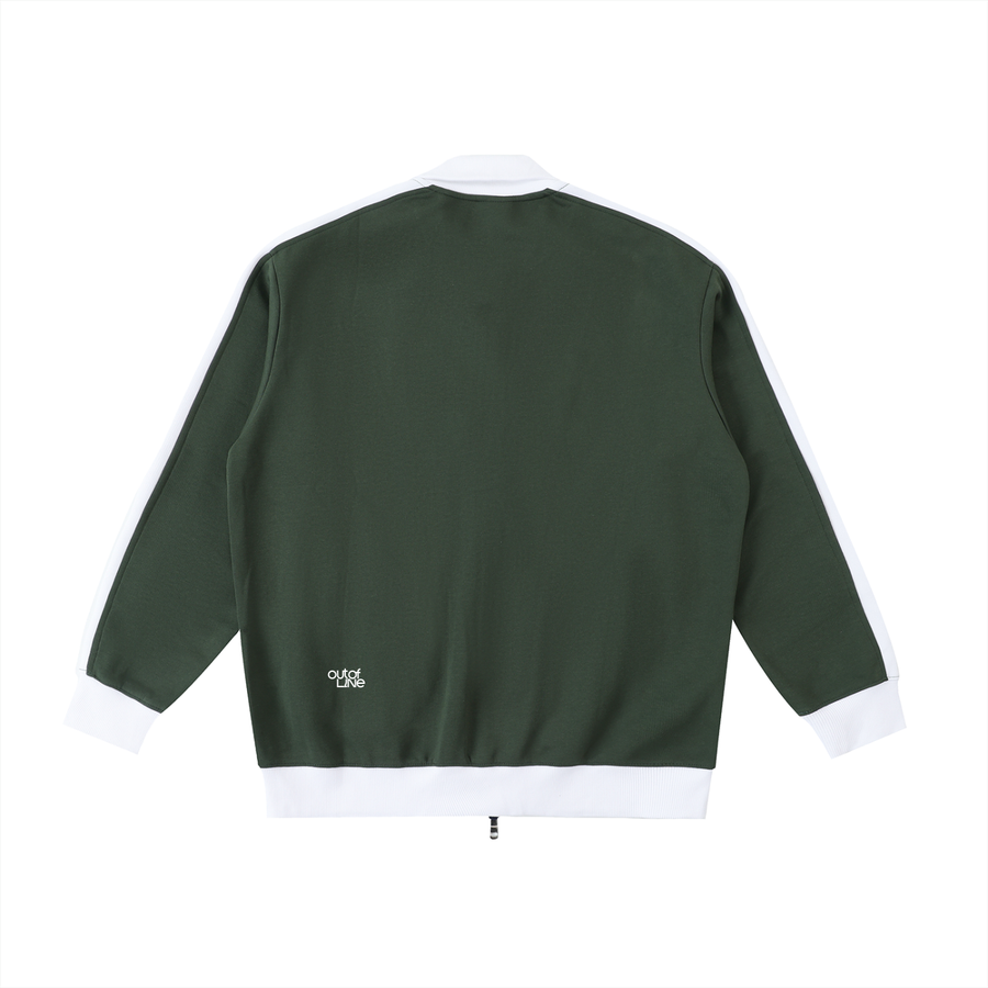Chaqueta RUFF TRACKSUIT CLASSIC en verde oscuro y blanco, imagen 2 de 2