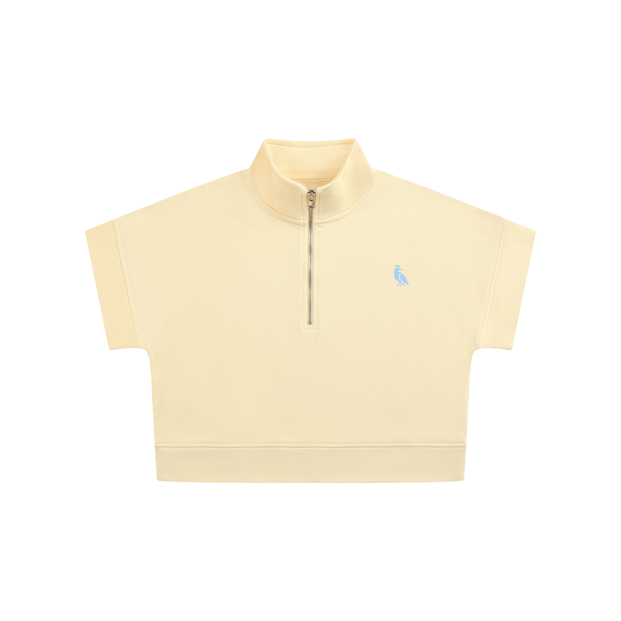 Sudadera crop RUFF COURTSIDE color albaricoque para mujer - vista principal