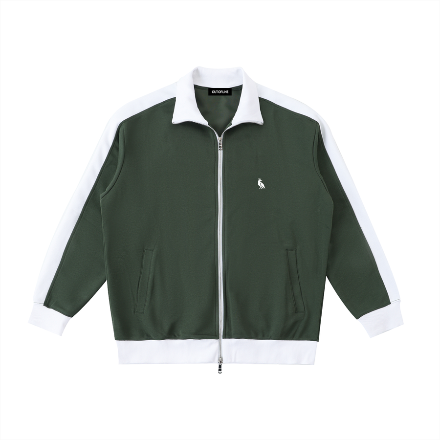 Chaqueta RUFF TRACKSUIT CLASSIC en verde oscuro y blanco, imagen 1 de 2