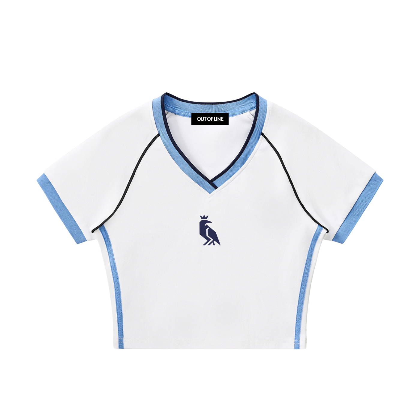 Camiseta RUFF BASELINE en blanco/azul, imagen 1 de 2
