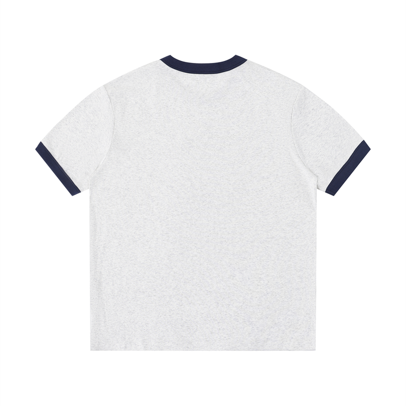 Contrast Edge Ribbed Crewneck T-Shirt