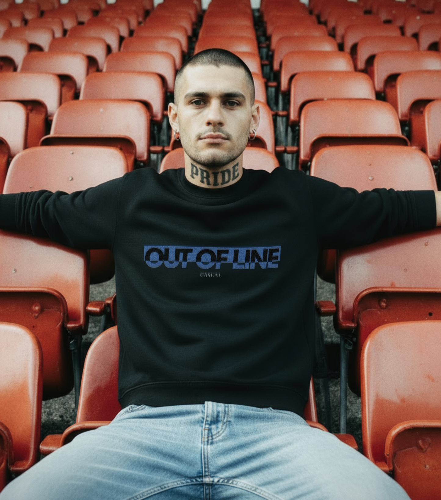 Sudadera "OUT OF LINE" Blue/Black | Heavyweight Terracewear Ruff