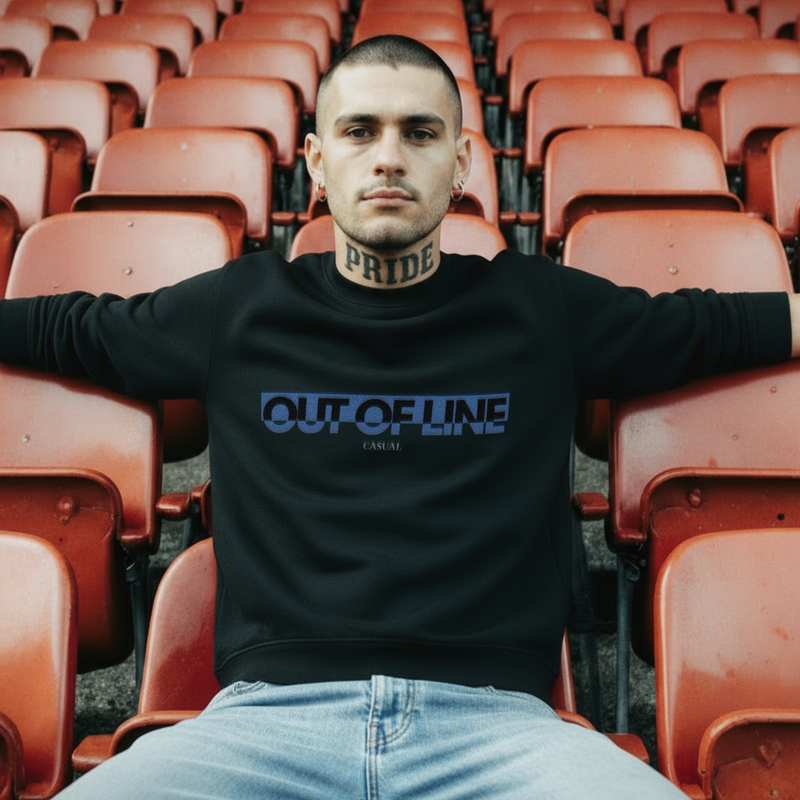 Sudadera "OUT OF LINE" Blue/Black | Heavyweight Terracewear Ruff