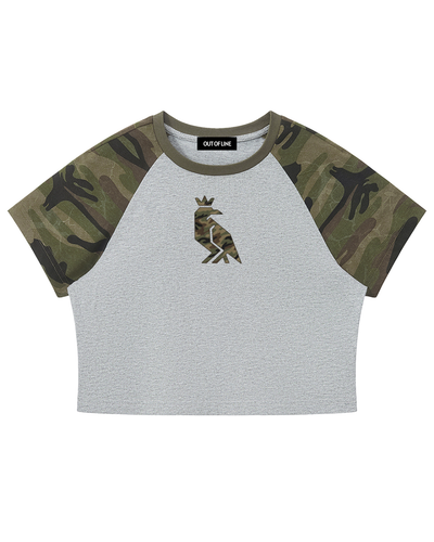 RUFF RAGLAN — Gris con Verde Militar