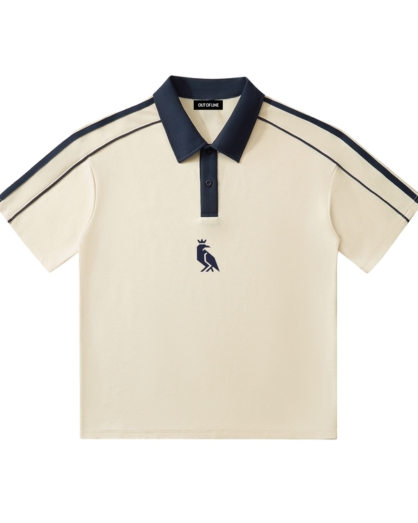 Contrast Collar Short-Sleeve Polo Shirt