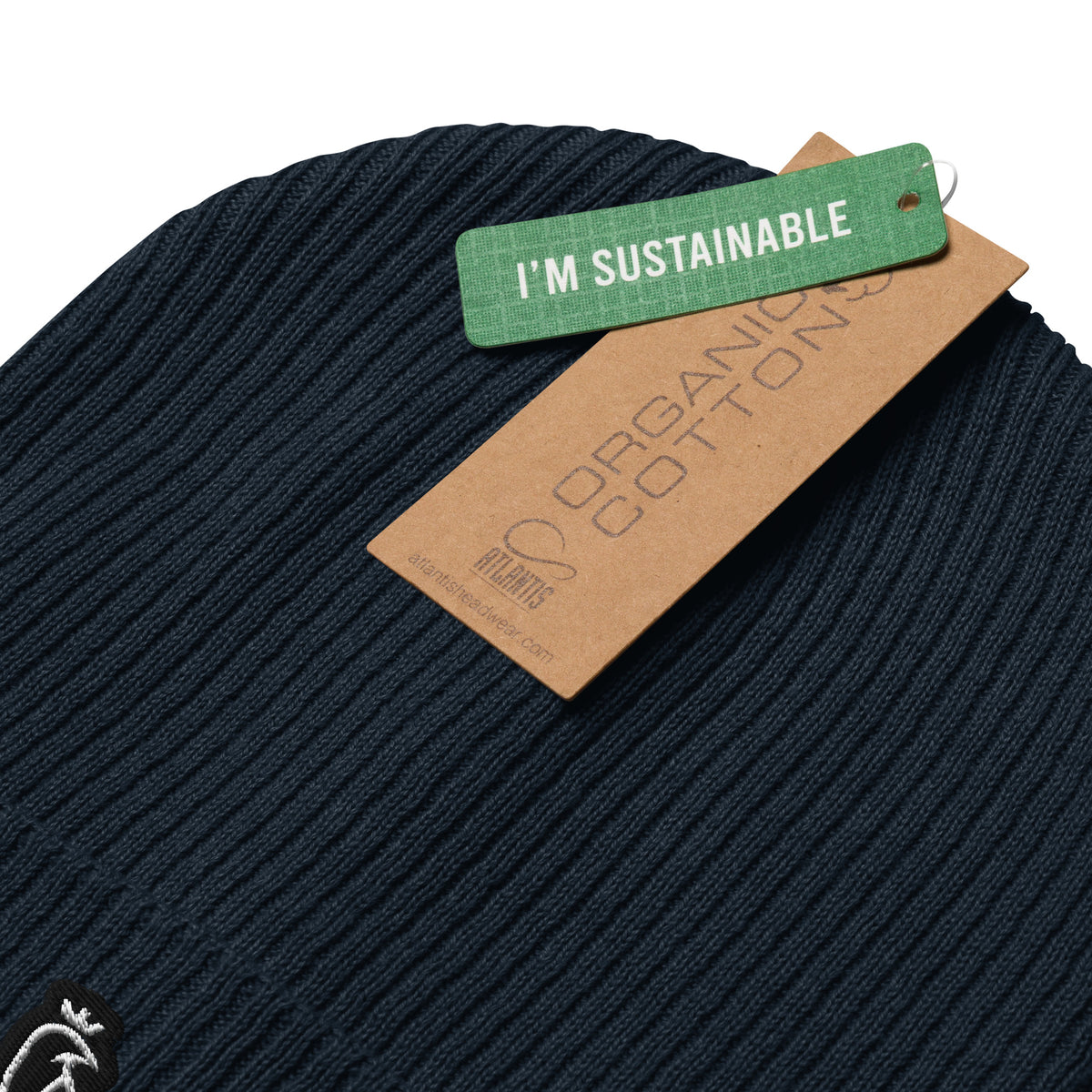 Detalle del gorro RUFF DOCKER azul marino