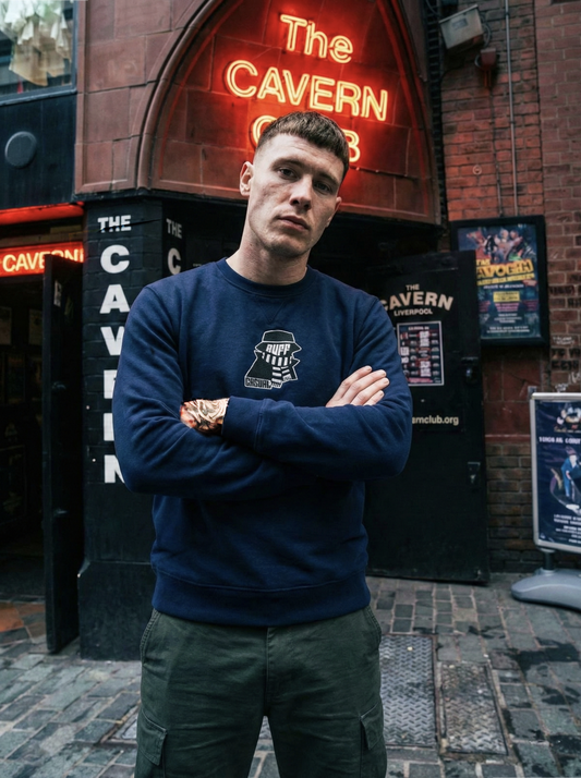 Sudadera Crewneck "INCOGNITO" Navy Blue | Heavyweight Terracewear