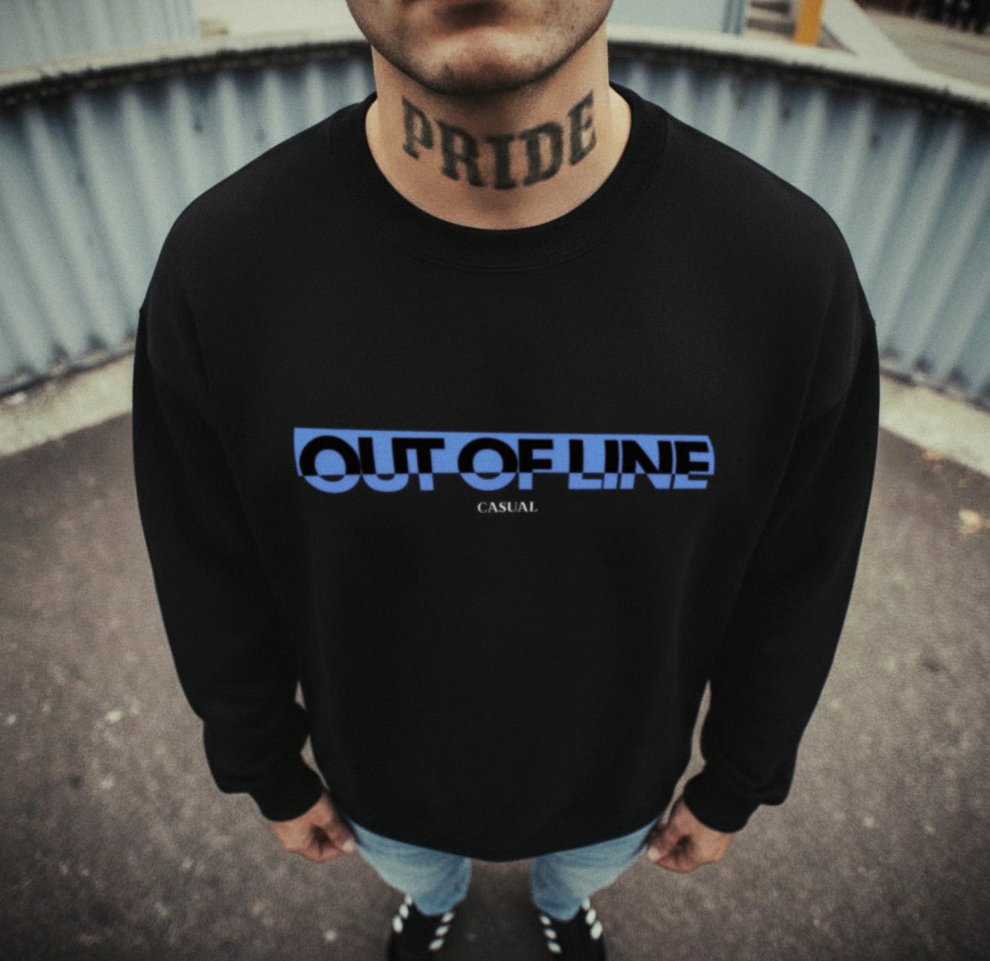 Sudadera "OUT OF LINE" Blue/Black | Heavyweight Terracewear Ruff